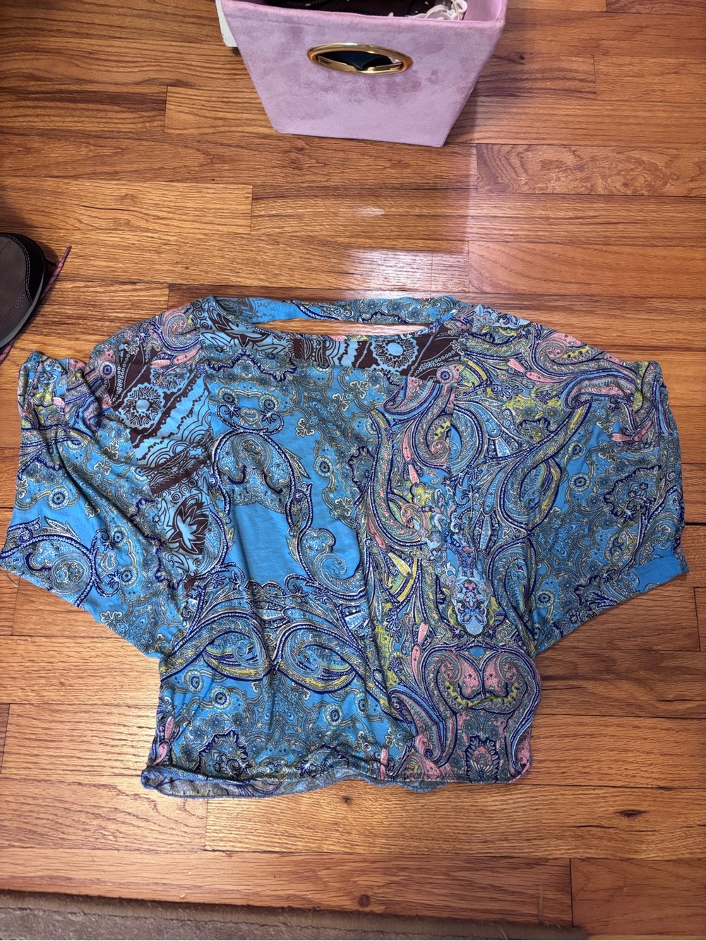 Anthropologie Weston Wear Paisley Crop Top Open-Back Top Size S
